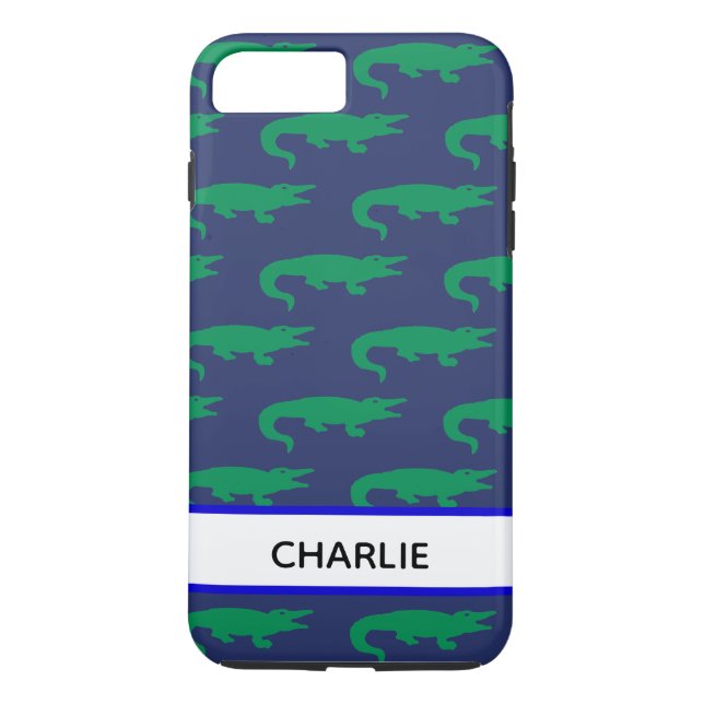 Funda De Case-Mate Para iPhone Caimán monogramado preppy (Reverso)
