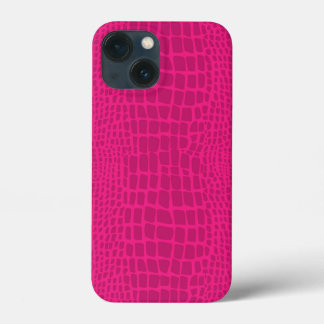 Funda Para iPhone 13 Mini caimán rosa impresión piel de cocodrilo