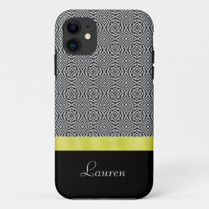 Funda Para iPhone 11 Caja abstracta blanco y negro del iPhone 5 del oro