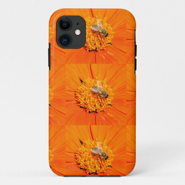 Funda De Case-Mate Para iPhone caja anaranjada de las abejas (Reverso)