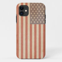 Caja apenada del iphone de la bandera americana
