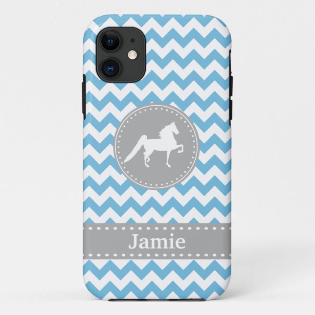 Funda De Case-Mate Para iPhone Caja azul adaptable del iPhone 5 de Saddlebred (Reverso)
