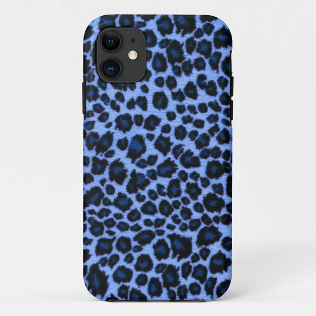 Funda De Case-Mate Para iPhone Caja azul del iPhone 5 del estampado leopardo (Reverso)