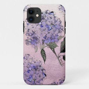 Funda Para iPhone 11 Caja azul del iPhone del Hydrangea de la acuarela