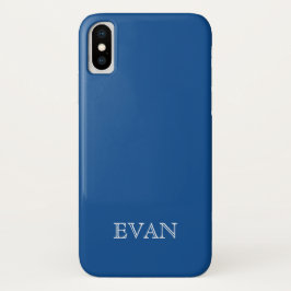 Funda Para iPhone X Caja AZUL del iPhone X del fondo del color sólido