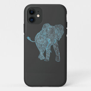 Funda Para iPhone 11 Caja azul/gris del iPhone 5 del elefante