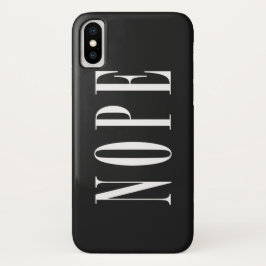 Funda Para iPhone X Caja blanca del teléfono del texto de Nope