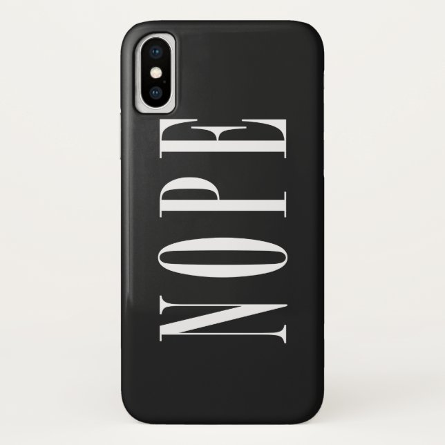 Funda De Case-Mate Para iPhone Caja blanca del teléfono del texto de Nope (Reverso)