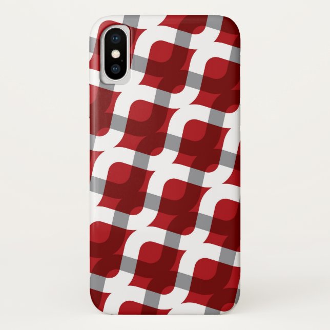 Funda De Case-Mate Para iPhone Caja blanca roja del teléfono del modelo del (Reverso)