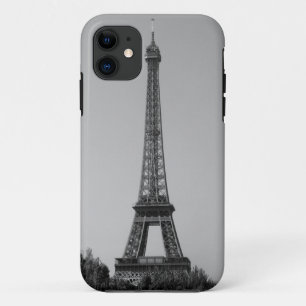 Funda Para iPhone 11 Caja blanca y negra del vintage de la torre Eiffel