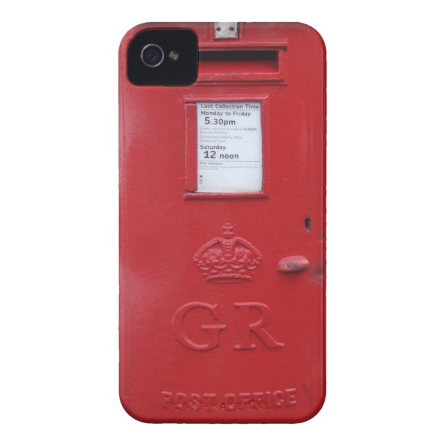 Funda De Case-Mate Para iPhone Caja británica roja del poste (Atrás)