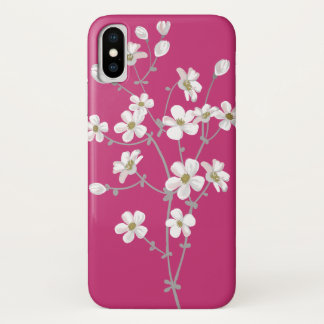 Funda Para iPhone X Caja carmesí con las flores del ` s de la