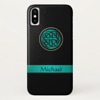 title_seo2 Caja céltica verde verde azulada del iPhone X del