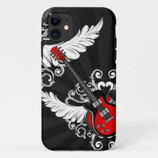Funda Para iPhone 11 Caja coa alas vintage de las guitarras iPhone5 del