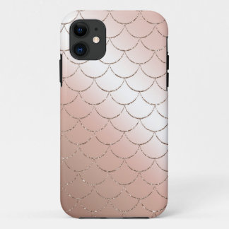 Funda Para iPhone 11 Caja color de rosa de las escalas de la sirena del