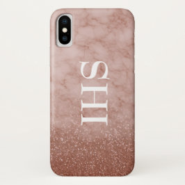 Funda Para iPhone X Caja color de rosa del teléfono del monograma del