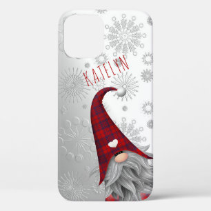 Funda Para iPhone 12 Pro Caja de gnomo navideño lindo rústico brillante nev