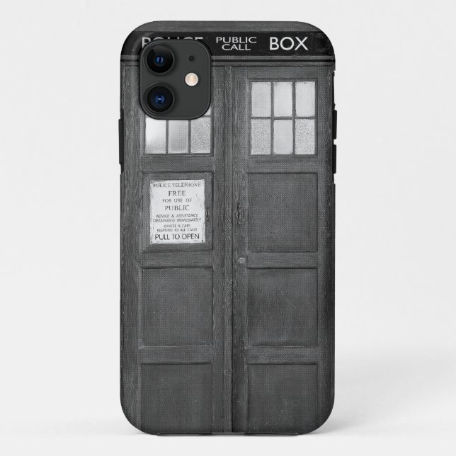 Funda De Case-Mate Para iPhone Caja de llamadas Gray Funny Phone Booth (Reverso)