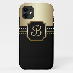 Funda Para iPhone 11 Caja de oro negra elegante del iPhone del
