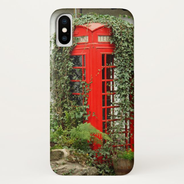 Funda De Case-Mate Para iPhone Caja de teléfonos rojos (Reverso)
