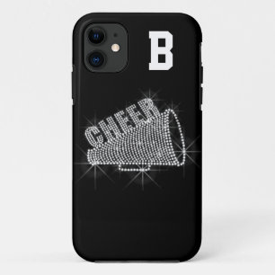 Funda Para iPhone 11 Caja del monograma, de la alegría, negra y blanca