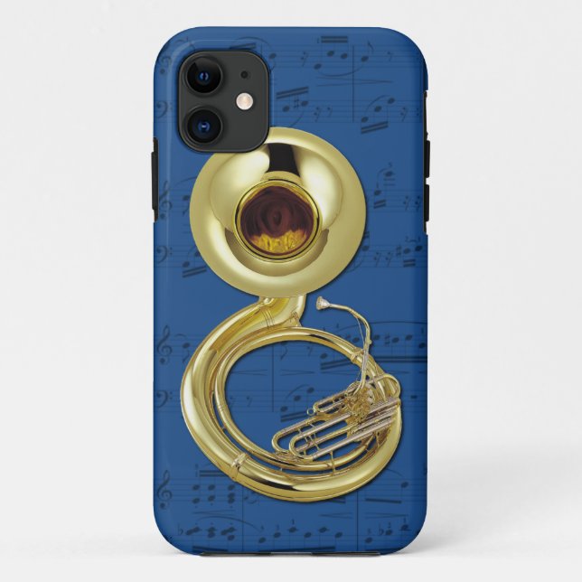 Funda De Case-Mate Para iPhone Caja del Sousaphone y del teléfono de la música. (Reverso)