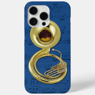 Funda Para iPhone 15 Pro Max Caja del Sousaphone y del teléfono de la música.