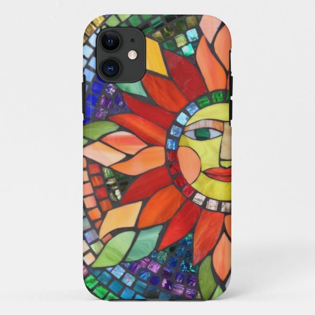 Funda De Case-Mate Para iPhone Caja del teléfono celular de Sun del mosaico (Reverso)