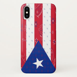 Funda Para iPhone X Caja del teléfono de la bandera de Puerto Rico