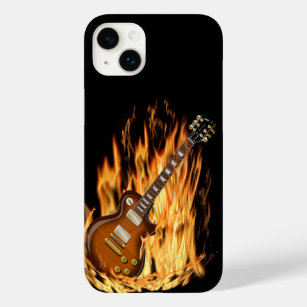 Funda Para iPhone 14 Plus De Case-Mate Caja del teléfono de la guitarra, negro, fuego,