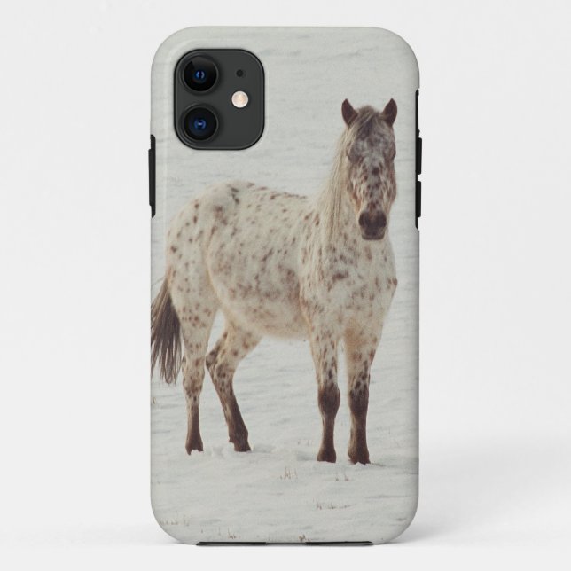 Funda De Case-Mate Para iPhone Caja del teléfono del Appaloosa de la nieve (Reverso)