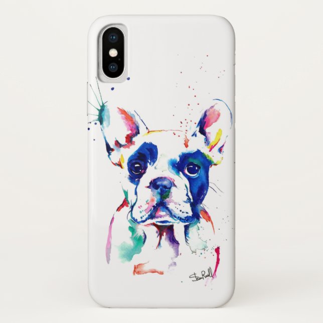 Funda De Case-Mate Para iPhone Caja del teléfono del bulldog francés (Reverso)