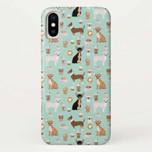 Funda De Case-Mate Para iPhone Caja del teléfono del café de las chihuahuas (Reverso)