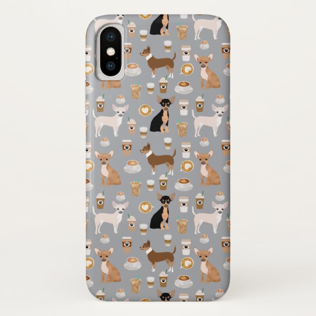 Funda De Case-Mate Para iPhone Caja del teléfono del café de las chihuahuas (Reverso)