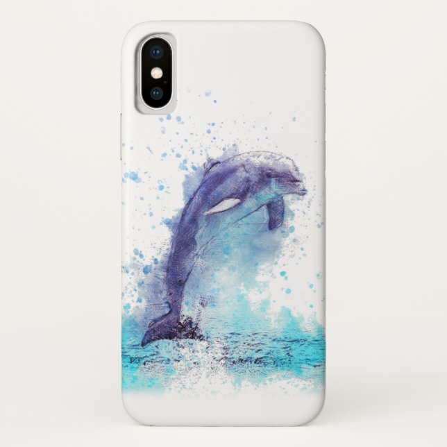 Funda De Case-Mate Para iPhone Caja del teléfono del delfín (Reverso)