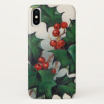 Funda Para iPhone X Caja diez del teléfono del acebo del navidad del<br><div class="desc">diseño por www.etsy.com/Shop/VanityFlairDesign</div>