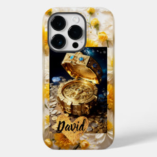 Funda Para iPhone 14 Pro De Case-Mate Caja dorada y estuche de flores amarillas para iPh