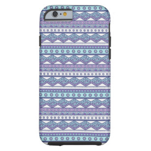 Funda Resistente Para iPhone 6 Caja dura elegante azteca azul púrpura del iPhone