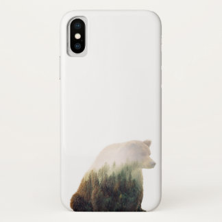 Funda Para iPhone X Caja expuesta doble del teléfono del oso grizzly