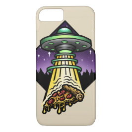 Funda Para iPhone 8/7 Caja extraña del teléfono del UFO de la pizza