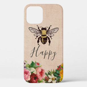 Funda Para iPhone 12 Caja feliz personalizada del teléfono de la abeja