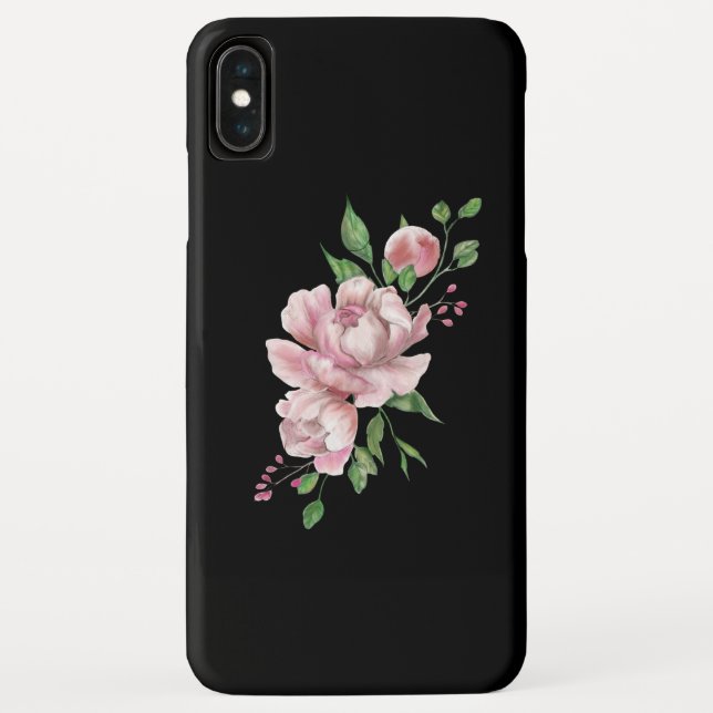 Funda De Case-Mate Para iPhone Caja floral negra del iPhone (Reverso)