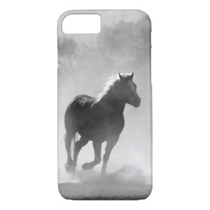 Funda Para iPhone 8/7 Caja galopante blanco y negro bonita del caballo