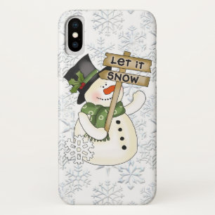 Funda Para iPhone X Caja linda diez del teléfono del muñeco de nieve