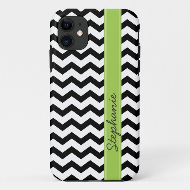 Funda De Case-Mate Para iPhone Caja negra personalizada del iPhone 5 del zigzag (Reverso)