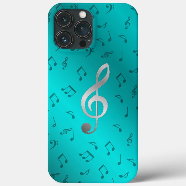 Funda De Case-Mate Para iPhone caja OtterBox para iPhone notas musicales de plata (Reverso )