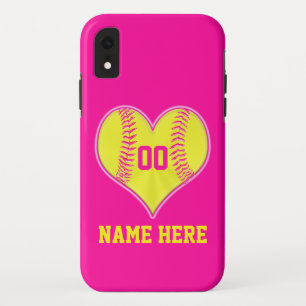 Funda Para iPhone XR Caja personalizada corazón del iPhone del softball