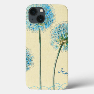 Funda Para iPhone 13 Caja personalizada floral azul del iPad del