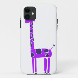 Funda Para iPhone 11 Caja púrpura del iPhone 5 de la jirafa