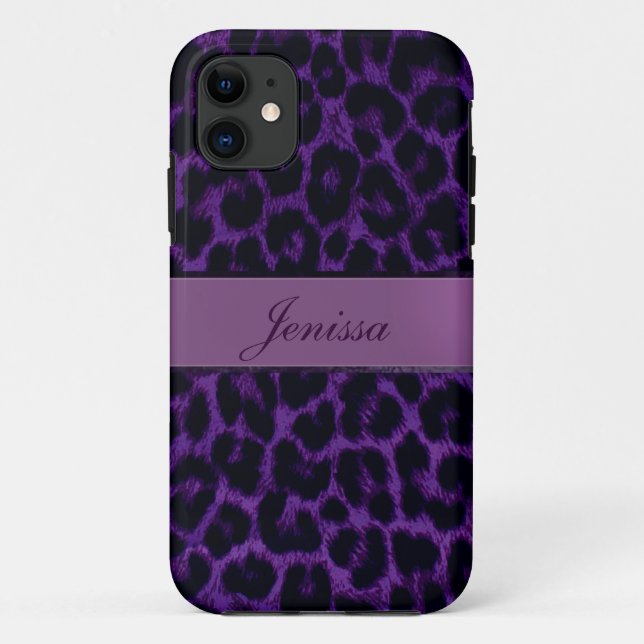 Funda De Case-Mate Para iPhone Caja púrpura del iPhone 5 del estampado leopardo (Reverso)